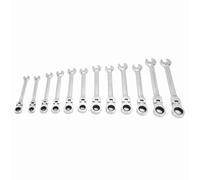 PEPDIMA Ratchet Wrench Set Kit 12Pcs Metric Combination Chrome Vanadium Steel 8mm to 19mm with Storage Bag for Professional Mechanics and DIY Enthusiasts (tête mobile)