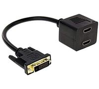 PEPDRO Cables HDMI, DVI 24 + 1 Pines Macho a 2 X HDMI Hembra Splitter Cable, Longitud: 29.5cm