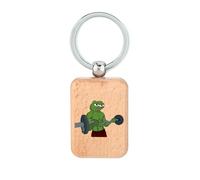 Pepe Frog Lifting Meme - Llavero de madera, placa de perro, llavero accesorio