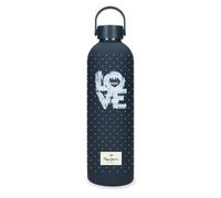 Pepe Jeans Abbey Botella de Acero Inoxidable Negro 7x26,5x7 cms Acero Inoxidable by Joumma Bags