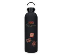 Pepe Jeans Abbey Botella de Acero Inoxidable Negro 7x26,5x7 cms Acero Inoxidable by Joumma Bags