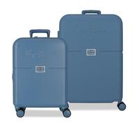 Pepe Jeans Accent Juego de Maletas Azul 55/70 cms Rígido 2,8 kgs Cierre TSA ABS 2,8 kgs 116LExtensible Equipaje de Mano by Joumma Bags