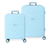 Pepe Jeans Accent Juego de maletas, Azul, Rígida, 4 Ruedas dobles