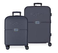 Pepe Jeans Accent Juego de maletas Azul 55/70 cms Rígida ABS Cierre TSA integrado 116L 7,54 kgs 4 Ruedas dobles Equipaje de Mano