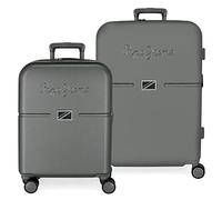 Pepe Jeans Accent Juego de maletas Negro 55/70 cms Rígida ABS Cierre TSA integrado 116L 7,54 kgs 4 Ruedas dobles Equipaje de Mano