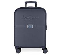 Pepe Jeans Accent Maleta de cabina, Azul, Rígida, 4 Ruedas dobles