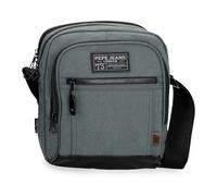 Pepe Jeans Aiden Bandolera Portatablet Dos Compartimentos Marino 22x27x10 cm Poliéster con Detalles en Piel Sintética 5,94L by Joumma Bags