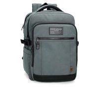 Pepe Jeans Aiden Mochila para Portátil Adaptable 15,6" Pulgadas Marino 28x40x16 cm Poliéster con Detalles en Piel Sintética 18,82L by Joumma Bags
