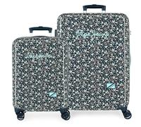 Pepe Jeans Alenka Juego de Maletas Azul 55/68 cms Rígida ABS Cierre TSA 104L 6,64 kgs 4 Ruedas Dobles Equipaje Mano by Joumma Bags