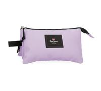 Pepe Jeans Aris Colorful Estuche Triple Lila 22x12x5 cms Poliéster by Joumma Bags