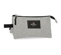 Pepe Jeans Aris Evergreen Estuche Triple, Gris, Poliéster