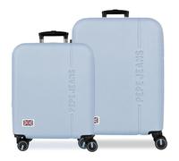 Pepe Jeans Aris Juego de Maletas Azul Claro 55/68 cm Rígida ABS Cierre de combinación Integrado 109L 6,08kg 4 Ruedas Dobles Extensible Equipaje de Mano by Joumma Bags