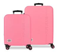Pepe Jeans Aris Juego de Maletas Fucsia 55/68 cm Rígida ABS Cierre de combinación Integrado 109L 6,08kg 4 Ruedas Dobles Extensible Equipaje de Mano by Joumma Bags
