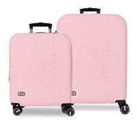 Pepe Jeans Aris Juego de Maletas Rosa Claro 55/68 cm Rígida ABS Cierre de combinación Integrado 109L 6,08kg 4 Ruedas Dobles Extensible Equipaje de Mano by Joumma Bags