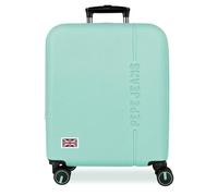 Pepe Jeans Aris Maleta de Cabina Turquesa Azul 40x55x20 cm Rígida ABS Cierre de combinación Integrado 37L 2,6kg 4 Ruedas Dobles Equipaje de Mano by Joumma Bags