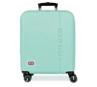 Pepe Jeans Aris Maleta de Cabina Turquesa Azul 40x55x20 cm Rígida ABS Cierre de combinación Integrado 37L 2,6kg 4 Ruedas Dobles Extensible Equipaje de Mano by Joumma Bags