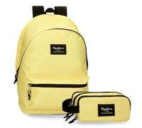 Pepe Jeans Aris Colorful Mochila + Estuche Escolar Portátil 15,6 Pulgadas Amarillo 31x44x15 cms Poliéster 23,87L