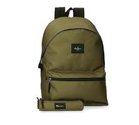 Pepe Jeans Aris Mochila para Portátil + Estuche Escolar 15,6" Verde 31x44x15 cms Poliéster 30,01L