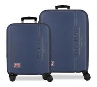 Pepe Jeans Arwin Juego de Maletas Marino 48x68x27 cm Rígida ABS Cierre de combinación Integrado 109L 6,08kg 4 Ruedas Dobles Extensible Equipaje de Mano by Joumma Bags
