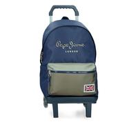 Pepe Jeans Arwyn Mochila Escolar con Carro 15,6" Pulgadas Marino 31x44x17,5 cm Poliéster 23,87L by Joumma Bags