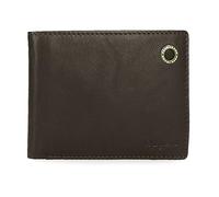 Pepe Jeans Badge Billetero con Monedero Marrón 12,5x9,5x1 cms Piel