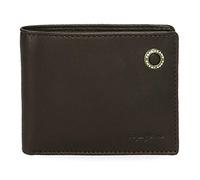 Pepe Jeans Badge Cartera con Tarjetero Marrón 11x8,5x1 cms Piel