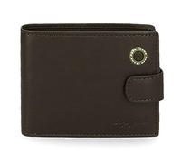 Pepe Jeans Badge Cartera horizontal con cierre de clic Marrón 11x8,5x1 cms Piel