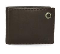 Pepe Jeans Badge Cartera horizontal con monedero Marrón 11x8x1 cms Piel