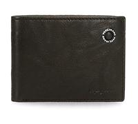 Pepe Jeans Badge Cartera horizontal con monedero Negro 11,5x8x1 cms Piel