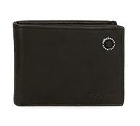 Pepe Jeans Badge Cartera horizontal con monedero Negro 11x8x1 cms Piel