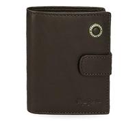 Pepe Jeans Badge Cartera vertical con cierre de clic Marrón 8,5x10,5x1 cms Piel