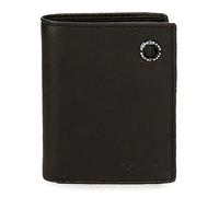 Pepe Jeans Badge Cartera vertical con monedero Negro 8,5x10,5x1 cms Piel