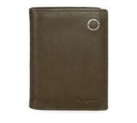 Pepe Jeans Badge Cartera vertical con monedero Verde 8,5x11,5x1 cms Piel