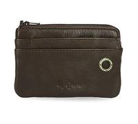 Pepe Jeans Badge Monedero Marrón 11x7x1,5 cms Piel