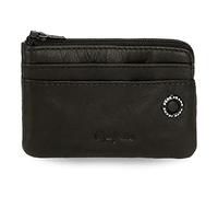 Pepe Jeans Badge Monedero Negro 11x7x1,5 cms Piel