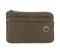 Pepe Jeans Badge Monedero Verde 11x7x1,5 cms Piel