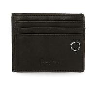 Pepe Jeans Badge Tarjetero Negro 9,5x7,5 cms Piel