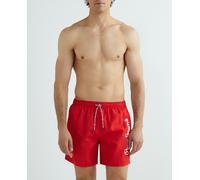 Pepe Jeans Bañador Logo grande de hombre. Cintura ajustable con cordón en contraste. Liso, tipo bermuda. Rojo S