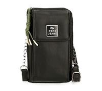 Pepe Jeans Bea Bandolera Portamóvil Negro 11x17,5x2,5 cms Piel sintética
