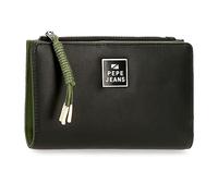 Pepe Jeans Bea Cartera con Tarjetero Negro 17x10x2 cms Piel sintética