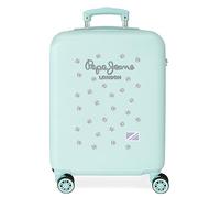 Pepe jeans Becca Maleta de Cabina Turquesa 38x55x20 cms Rígida ABS Cierre de combinación Lateral 35L 2,74 kgs 4 Ruedas Equipaje Mano