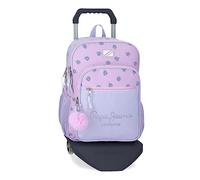 Pepe Jeans Becca Mochila Escolar con Carro Morado 30x40x12 cms Poliéster 14,4L