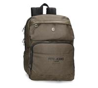 Pepe Jeans Berwick Mochila Casual para Portátil 13,3 Pulgadas Verde 25x37x12 cms PU y Poliéster 11,1L by Joumma Bags