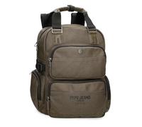 Pepe Jeans Berwick Mochila Doble Compartimento Adaptable Caqui 28x40x16 cm PU y Poliéster 17,92L by Joumma Bags