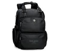 Pepe Jeans Berwick Mochila Doble Compartimento Adaptable Negro 28x40x16 cm PU y Poliéster 17,92L by Joumma Bags