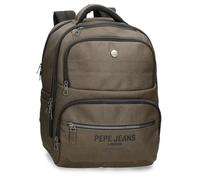 Pepe Jeans Berwick Mochila para Portátil 15,6" Pulgadas Caqui 33x42x17 cm PU y Poliéster 23,56L by Joumma Bags