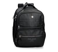 Pepe Jeans Berwick Mochila para Portátil 15,6" Pulgadas Negro 33x42x17 cm PU y Poliéster 23,56L by Joumma Bags