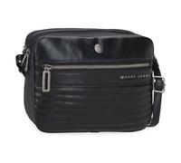Pepe Jeans Biker Bandolera Dos Compartimentos Negro 24x16x9 cms Poliéster con Detalles en Piel Sintética by Joumma Bags