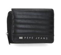 Pepe Jeans Biker Billetero con Monedero Negro 10x8x3 cms Poliéster con detalles en Piel Sintética by Joumma Bags