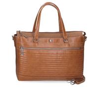 Pepe Jeans Biker Bolso para Portátil Portátil 15,6 Pulgadas Marrón 42x27x11 cms Poliéster con Detalles en Piel Sintética by Joumma Bags